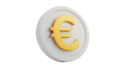 3D Render of a Single Euro Coin Symbolizing European Economy and Financial Stability Illustration on Black Background