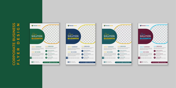 Corporate Business Flyer Vector Design Modern Editable A4 Layout for Company Promotion, Marketing, Advertising, Event, Professional Branding, Creative Business Poster Corporate Brochure Template.
