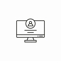 user profile monitor icon sign vector