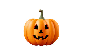 Bright orange Halloween pumpkin with carved face