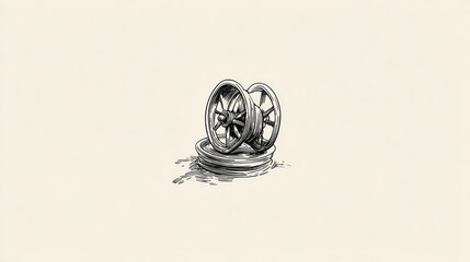 Vintage mechanical winding device illustration.