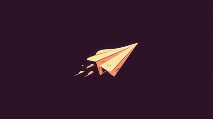 A paper airplane in flight against a dark background.
