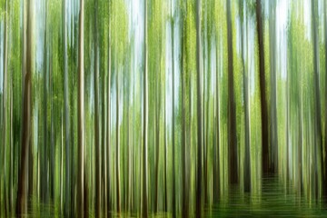 Abstract forest scene, vibrant greens and whites
