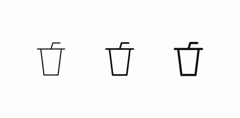 drink cup straw  icon sign vector