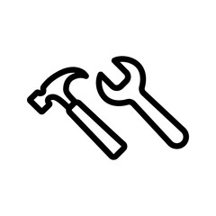 wrench and hammer icon. sign for mobile concept and web design. vector illustration