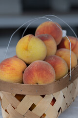 Peaches in basket