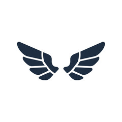 Pixelated wings on a dark background on transparent background