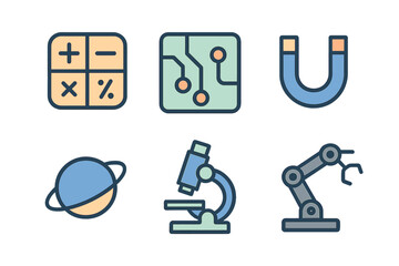 Exploring science and technology through vector illustrations