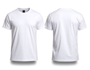 Front and back view of a plain white t-shirt (1)