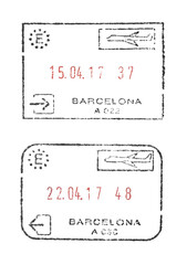 The stamps closeup isolated on a white background