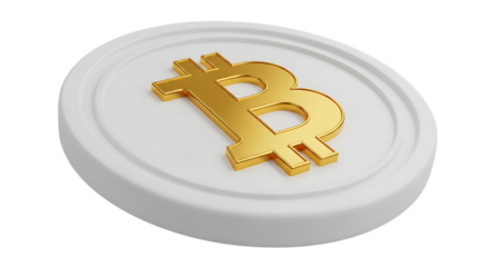 Bitcoin Symbol on White Coin Represents Digital Currency and Blockchain Technology Investment Concept For Global Finance
