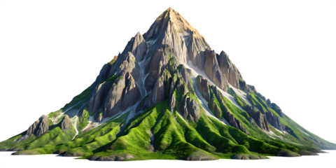 Mountain  isolated on white background PNG ,AI GENERATED