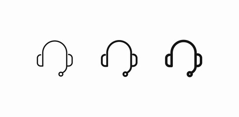 headset with mic icon sign vector