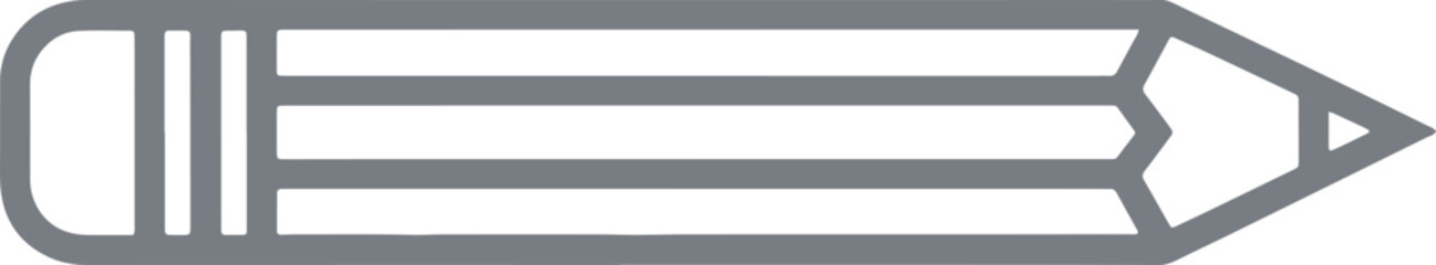 Obraz premium A simple gray pencil icon for writing, drawing, and creative design projects.