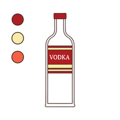 Simple Line Art Illustration of a Vodka Bottle