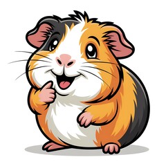 Adorable Cartoon Guinea Pig Character with Bright Colors and Cheerful Expression Perfect for Children's Illustrations and Animated Content