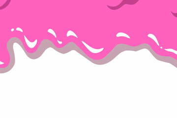 Pink liquid dripping down isolated on white background, wavy background design, pink abstract background