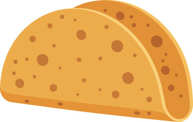 Two golden brown corn tortillas folded in half creating a taco shell shape on a white background
