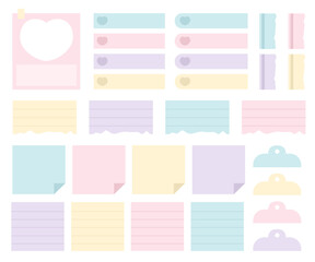 Pastel sticky note paper memo set