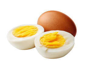 Hard Boiled Egg Halved With Whole Egg hard-boiled food isolated on a transparent background