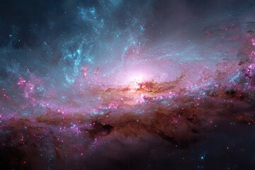 Fototapeta premium Cosmic nebulae in vibrant hues