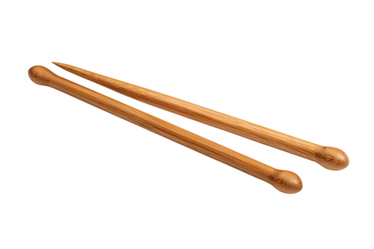 Pair of Bamboo Drumsticks Keywords: drumsticks, drum, music, percussion isolated on a transparent background