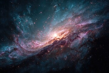 Obraz premium Cosmic nebula swirling in deep space