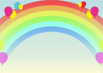 Rainbow balloon theme backgro...