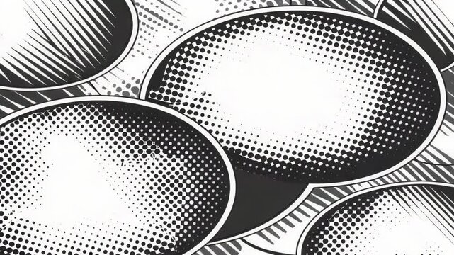 Simple design featuring a group of black and white circles on a white background