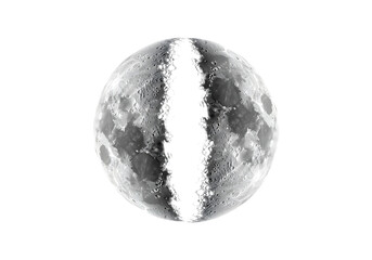 Magnificent Half Moon Phase Detailed View in Dark Space Environment Photography