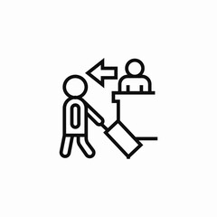 luggage check in counter icon sign vector