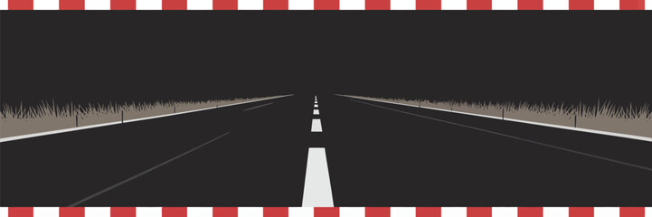 Race track layout with start and finish line in top view for racing background