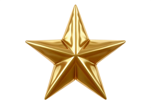  golden sta rchristmas tree topper  isolated on white background  PNG ,AI GENERATED