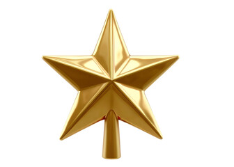 Obraz premium golden sta rchristmas tree topper isolated on white background PNG ,AI GENERATED