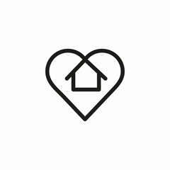 heart house home icon sign vector
