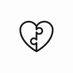 Obraz premium heart jigsaw puzzle icon sign vector
