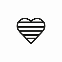 heart striped lined icon sign vector