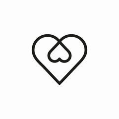 hearts intertwined love icon sign vector