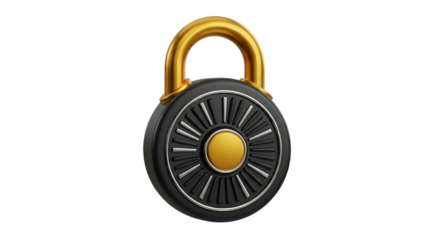 Stylish Combination Lock on Black Background Security and Protection Concept 3D Rendering Secure Access Safeguarding Valuables Ensuring Confidentiality Data Protection and Digital Security