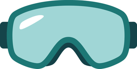 Modern ski goggles with a teal frame and clear reflective lenses for winter sports protection