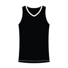 Black athletic tank top with white trim vector