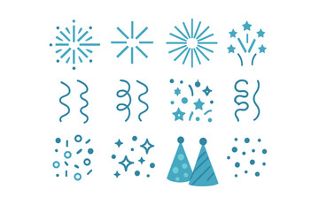 Obraz premium Colorful festive decorations and elements for celebration events