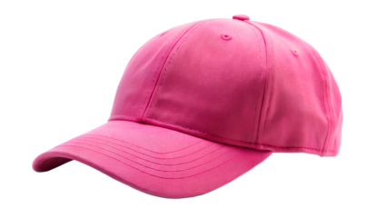 Pink baseball cap isolated on transparent background, a stylish and trendy fashion accessory for sun protection