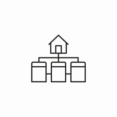 server network house icon sign vector