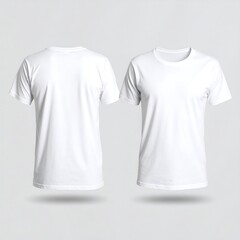 Naklejka premium Two White Blank T-Shirts Mockup: Front and Back Views for Fashion Design