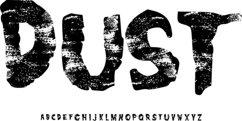 Dust Grunge Font - Distressed Rough Texture Alphabet