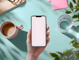 hands holding smartphone