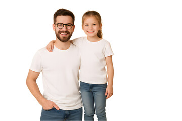 Obraz premium Father daughter portrait happy family lifestyle smiling together love