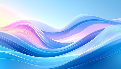 Abstract Flowing Pastel Waves Background Design.