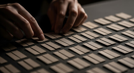Detailed arrangement of identical pieces showcasing precision and craftsmanship involving the